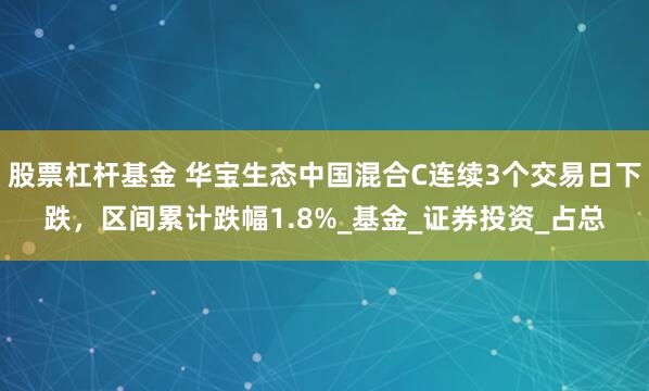 股票杠杆基金 华宝生态中国混合C连续3个交易日下跌，区间累计跌幅1.8%_基金_证券投资_占总