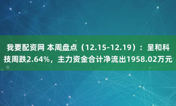 我要配资网 本周盘点(12.15-12.19):呈和科技周跌2.64%,主力资金合计净流出1958.02万元